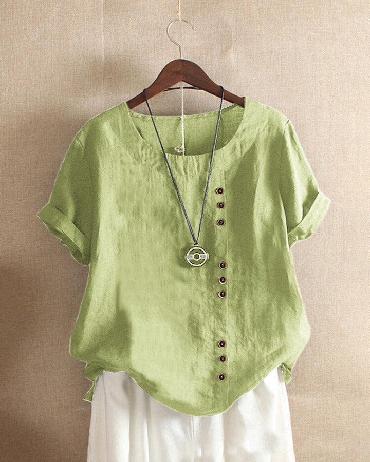 Blusa Mujer Casual de Verano Manga Corta en Verde