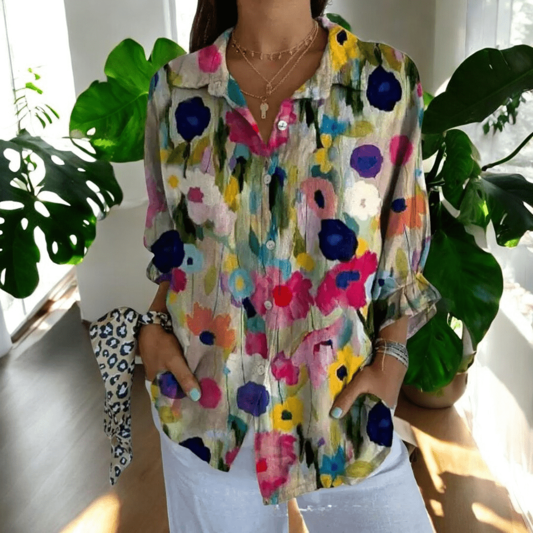 Blusa Mujer Elegante con Aire Vintage en Canvas