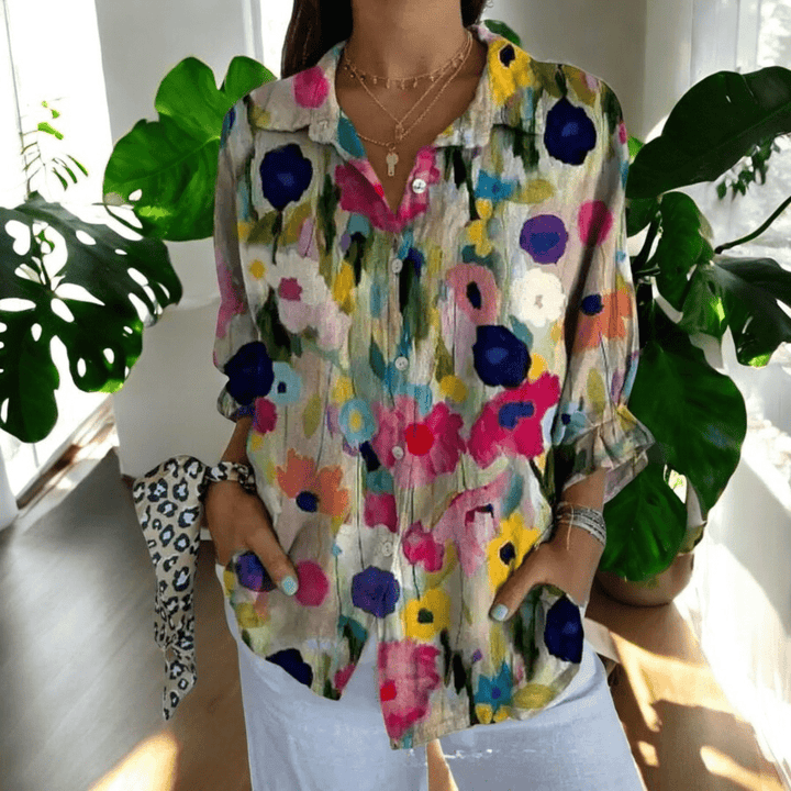 Blusa Mujer Elegante con Aire Vintage en Canvas
