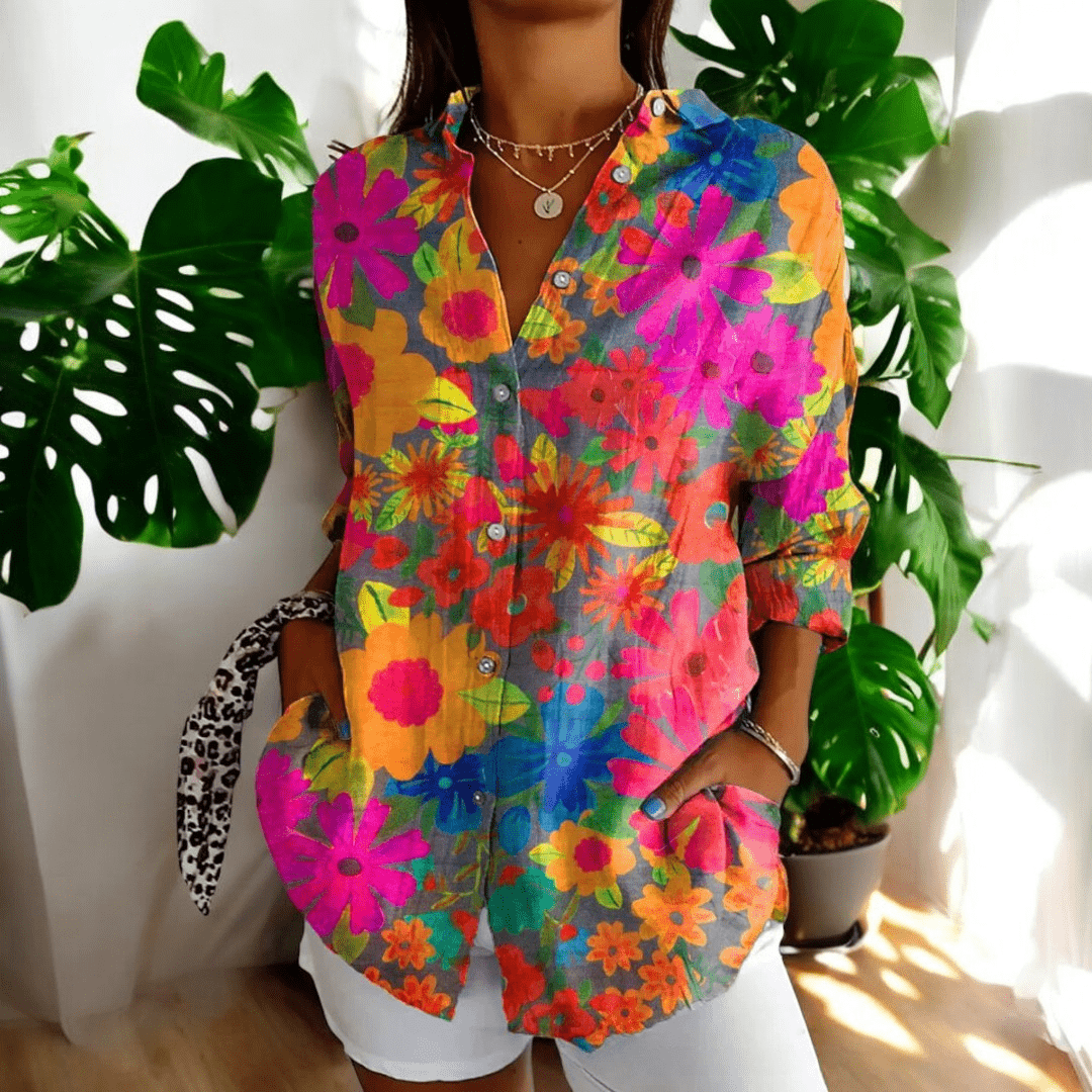 Blusa Mujer Elegante con Aire Vintage en Colorful