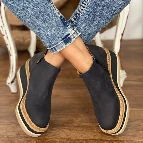 Botas Cómodas de Tobillo para Mujer en Negro