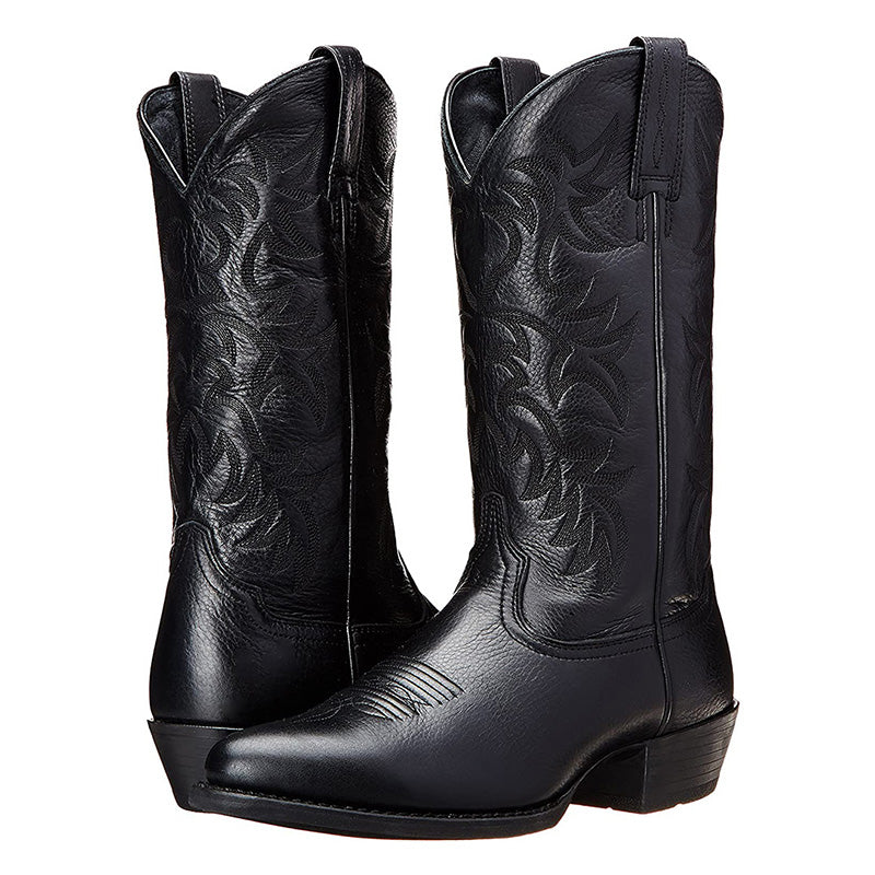 Botas de Cuero Vaquero para Mujer en Negro