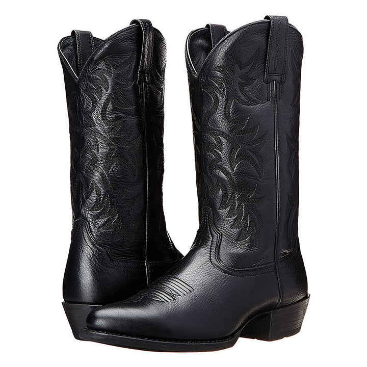 Botas de Cuero Vaquero para Mujer en Negro