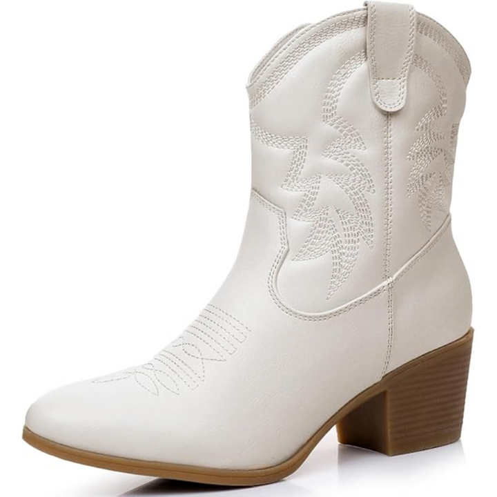 Botas de Mujer Vaqueras Clásicas en Blanco