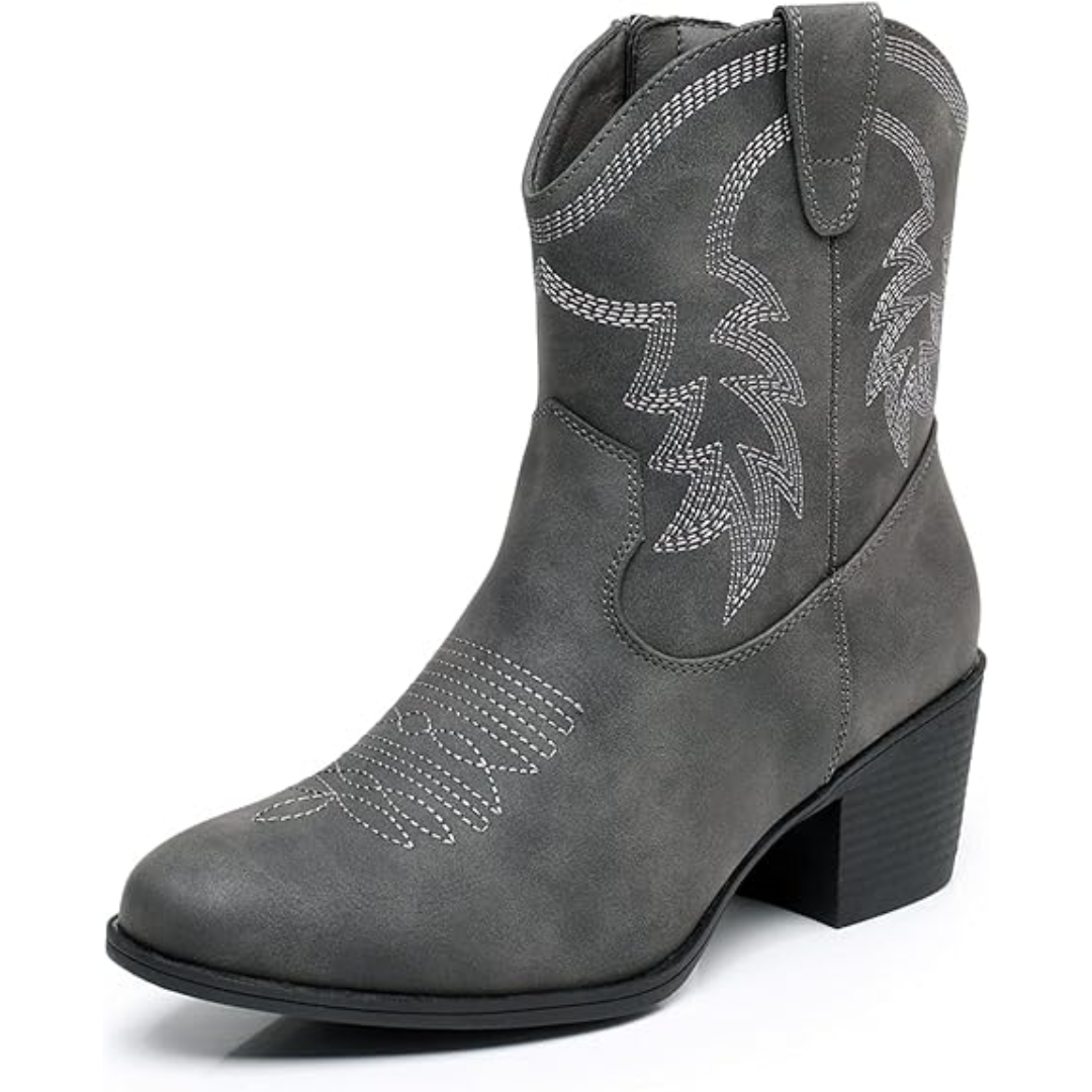 Botas de Mujer Vaqueras Clásicas en Gris
