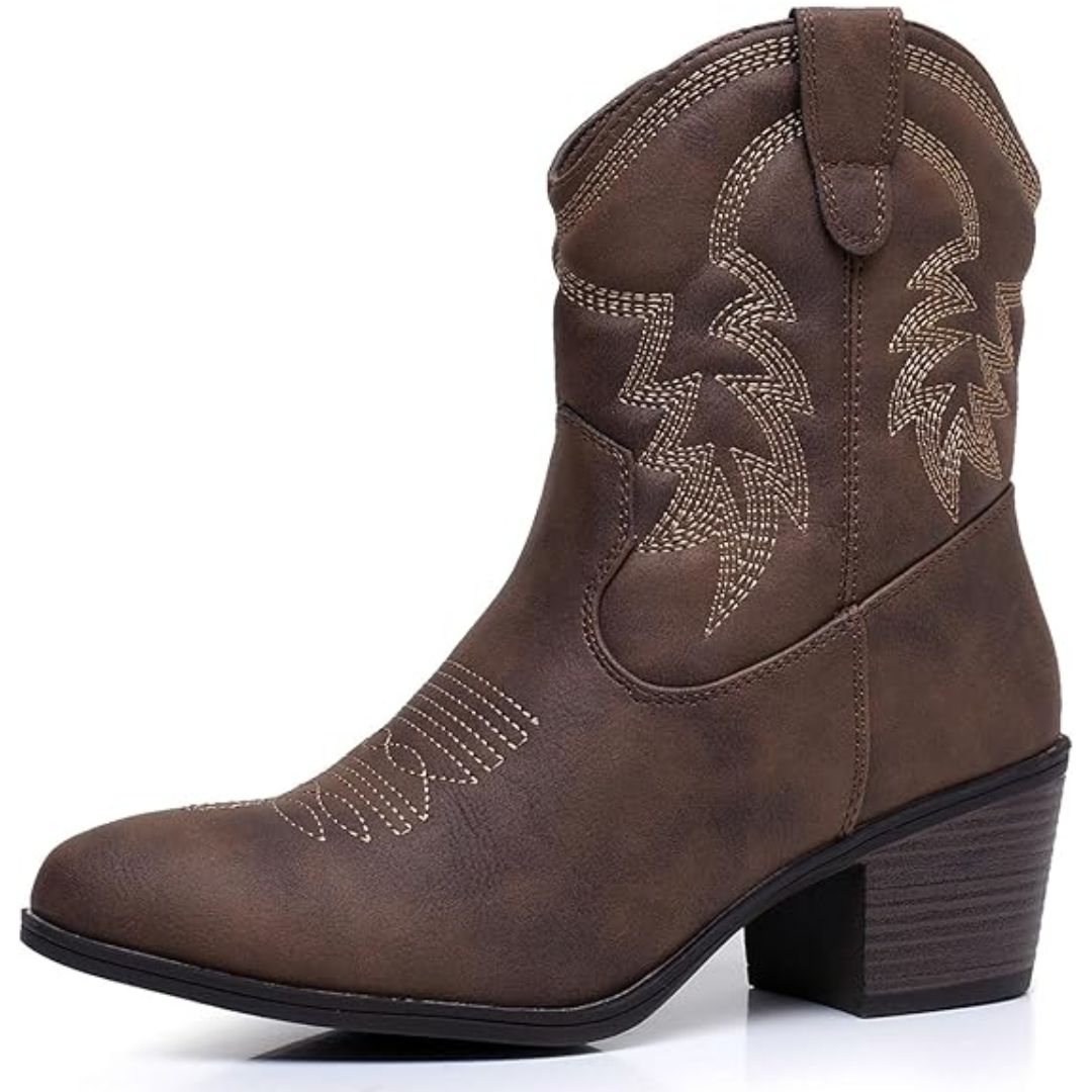 Botas de Mujer Vaqueras Clásicas en Marrón