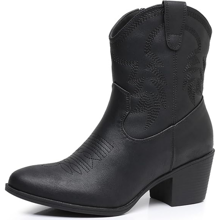 Botas de Mujer Vaqueras Clásicas en Negro