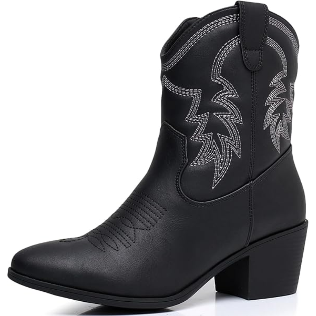 Botas de Mujer Vaqueras Clásicas en Schwarz 1