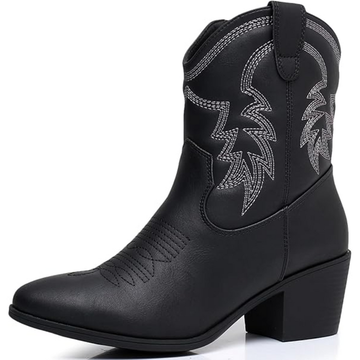 Botas de Mujer Vaqueras Clásicas en Schwarz 1
