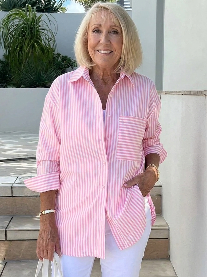 Camisa Elegante de Lino a Rayas (3)