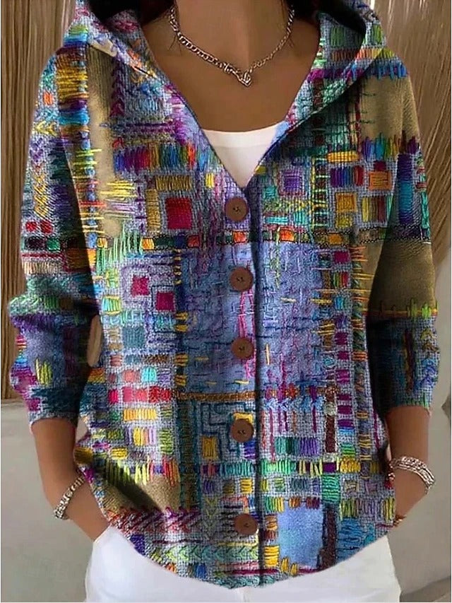 Cardigan de Punto Largo Acogedor en Morado