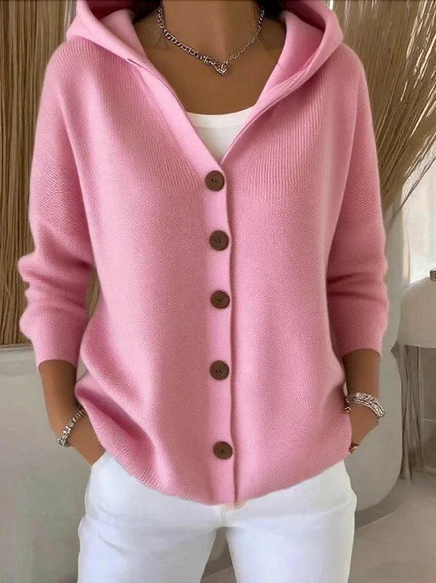 Cardigan de Punto Suave para Primavera en Rosa