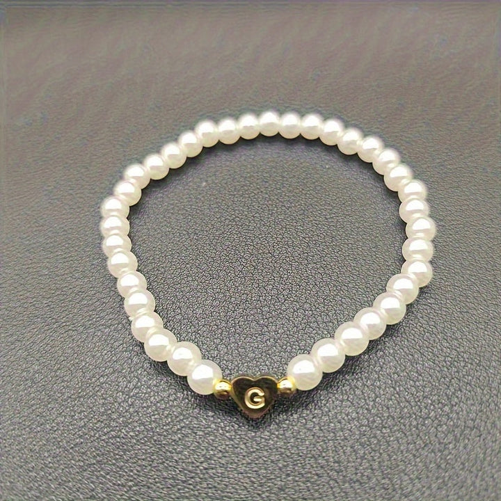 Pulsera de Iniciales de Corazón A-Z Elegante