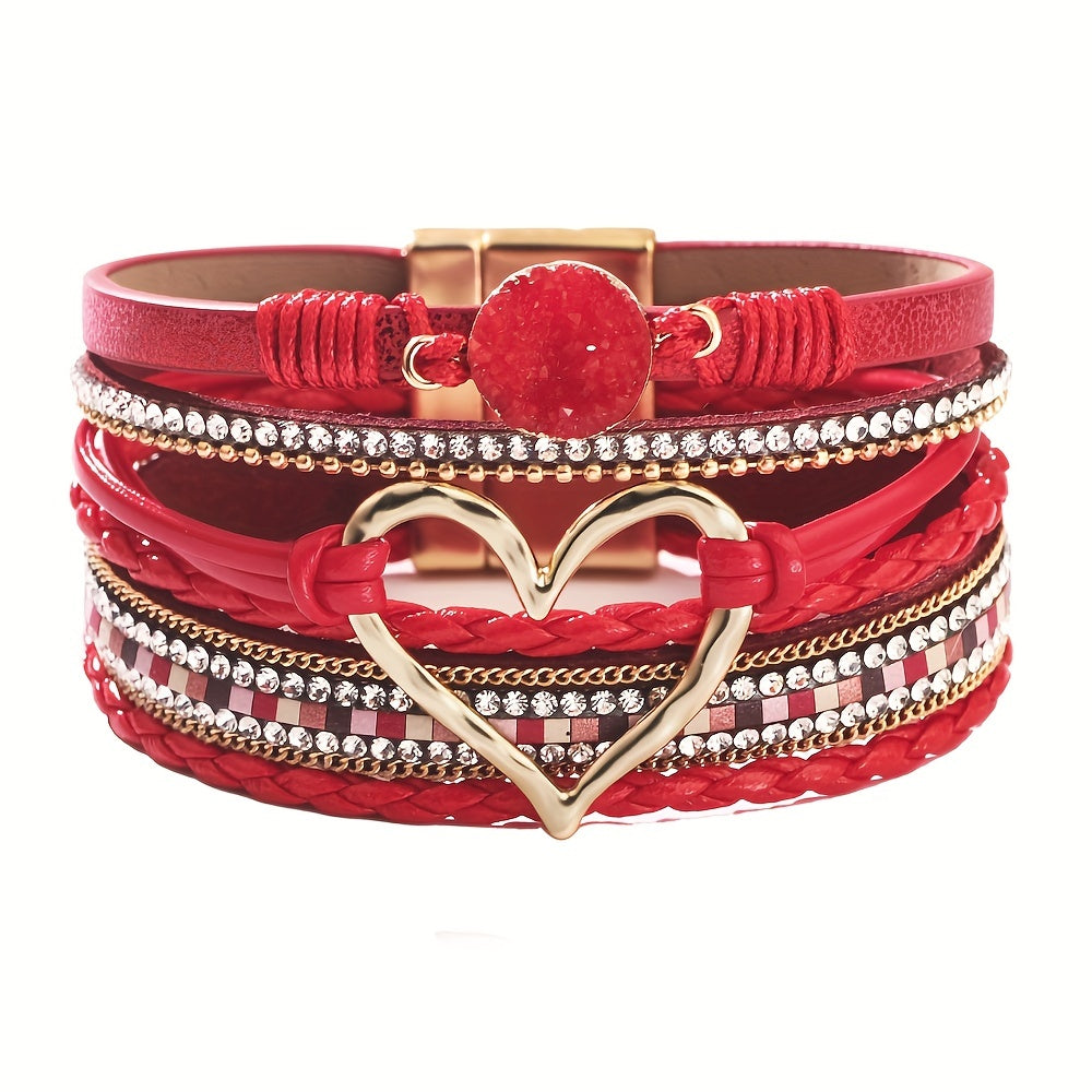 Brazalete de cuero multicapa Bohème