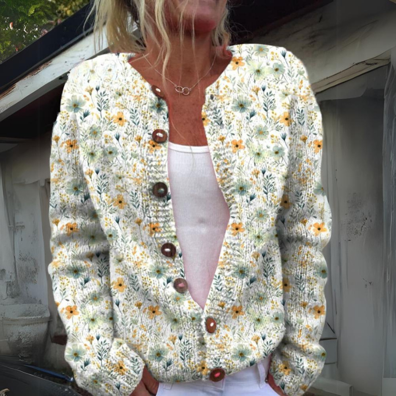 Chaleco Tejido Floral para Mujer en Verde