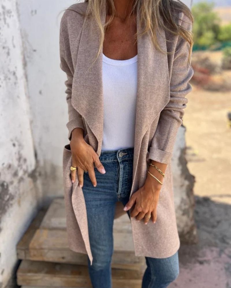 Chaqueta de punto suave elegante en Aprikose