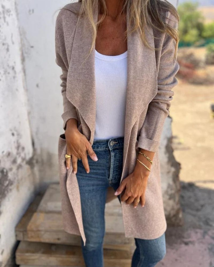 Chaqueta de punto suave elegante en Aprikose