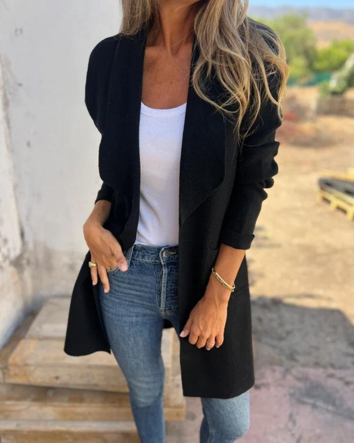 Chaqueta de punto suave elegante en Negro