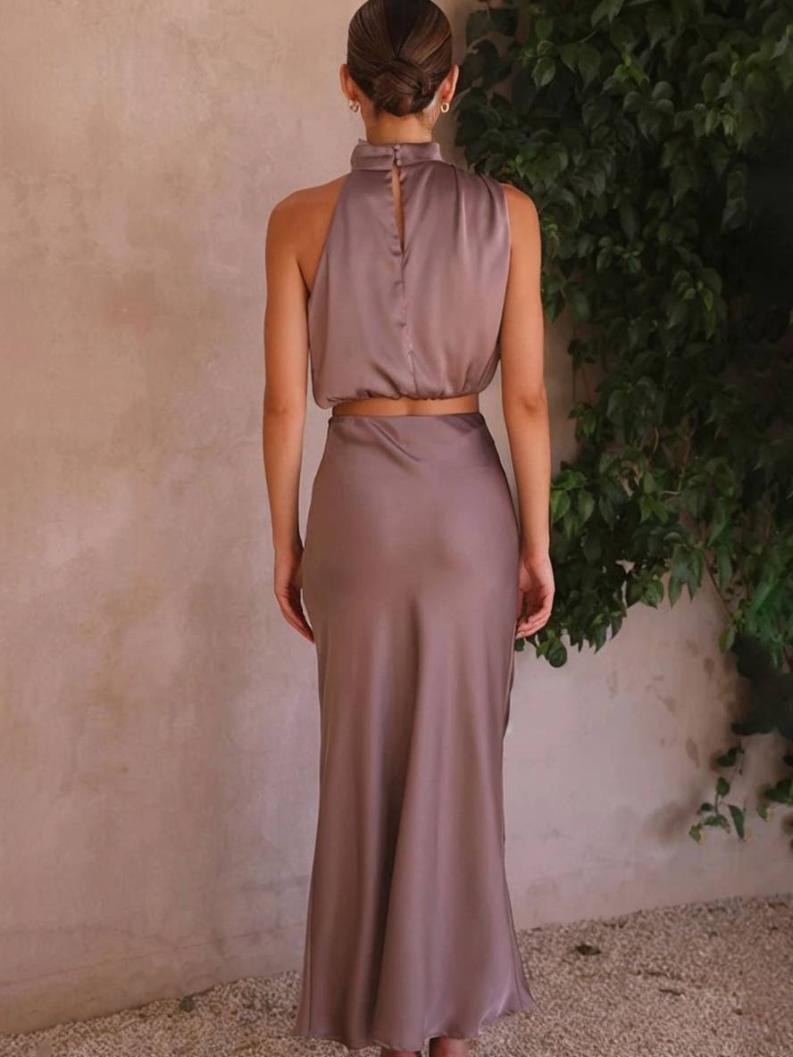 Conjunto de Dos Piezas para Invitada de Boda de Verano en Morado 4