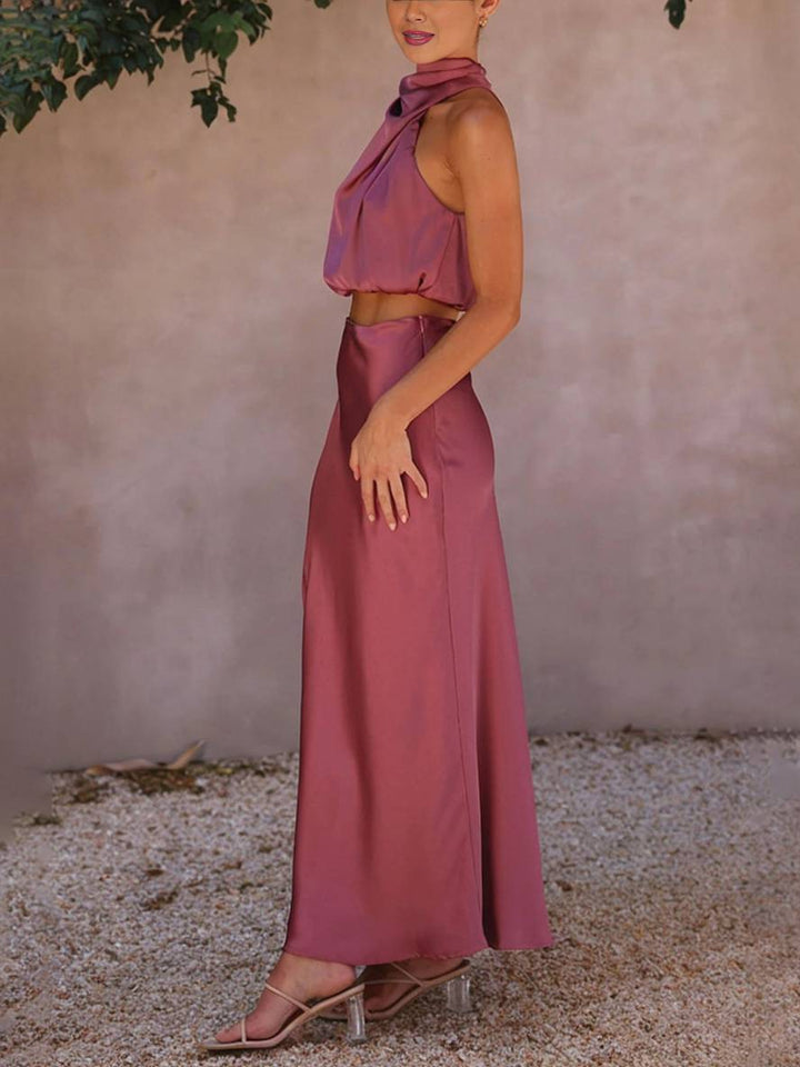 Conjunto de Dos Piezas para Invitada de Boda de Verano en Morado 6