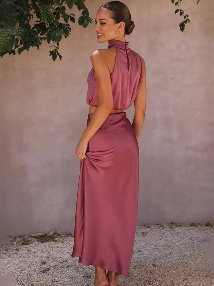 Conjunto de Dos Piezas para Invitada de Boda de Verano en Morado 7