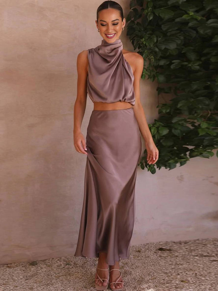 Conjunto de Dos Piezas para Invitada de Boda de Verano en Verde Pastel 2