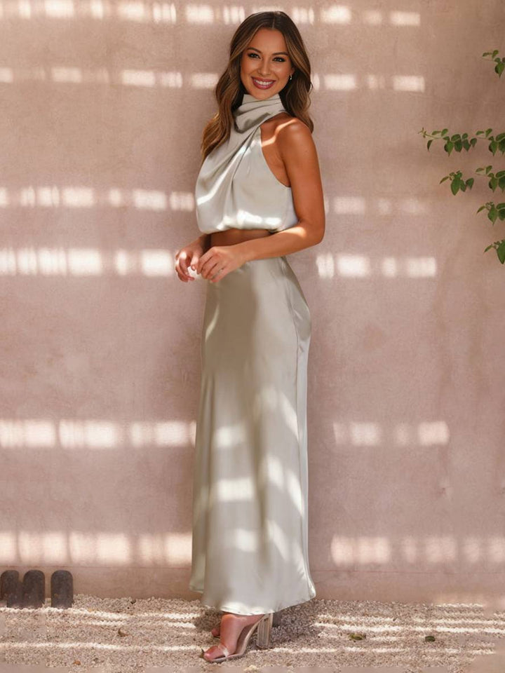 Conjunto de Dos Piezas para Invitada de Boda de Verano en Rosa 7