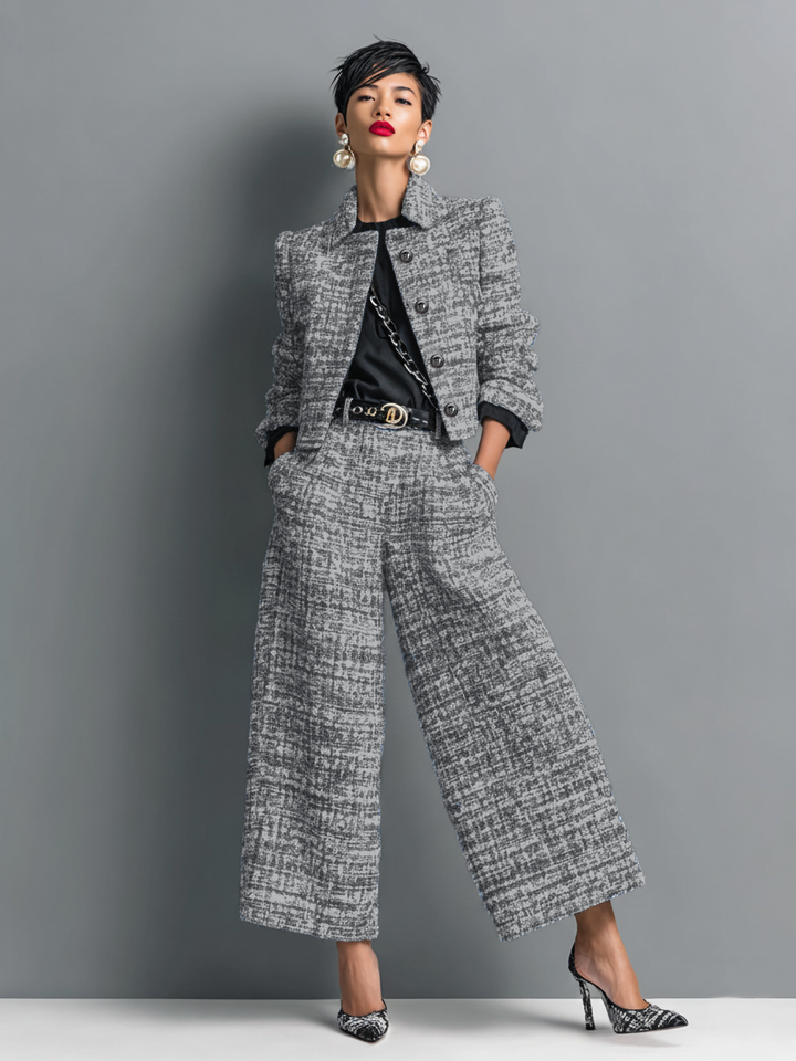 Conjunto Elegante Chic de Mujer en Negro