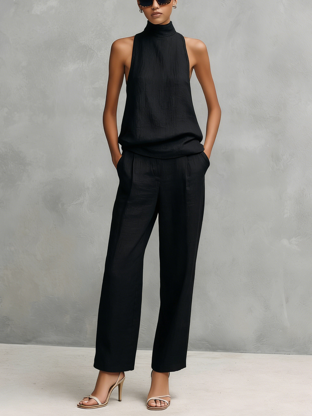 Conjunto Elegante Minimalista de Verano en Negro