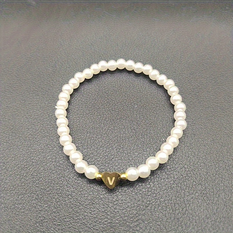 Pulsera de Iniciales de Corazón A-Z Elegante