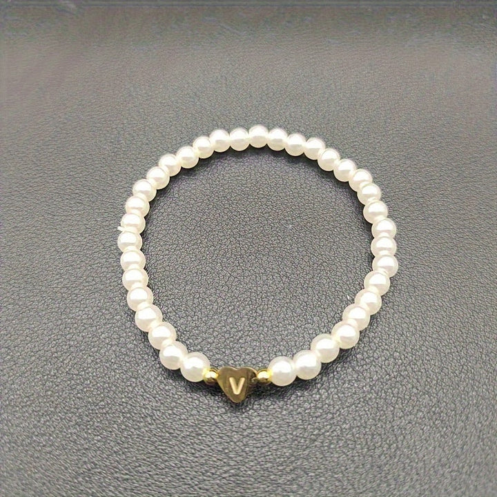 Pulsera de Iniciales de Corazón A-Z Elegante