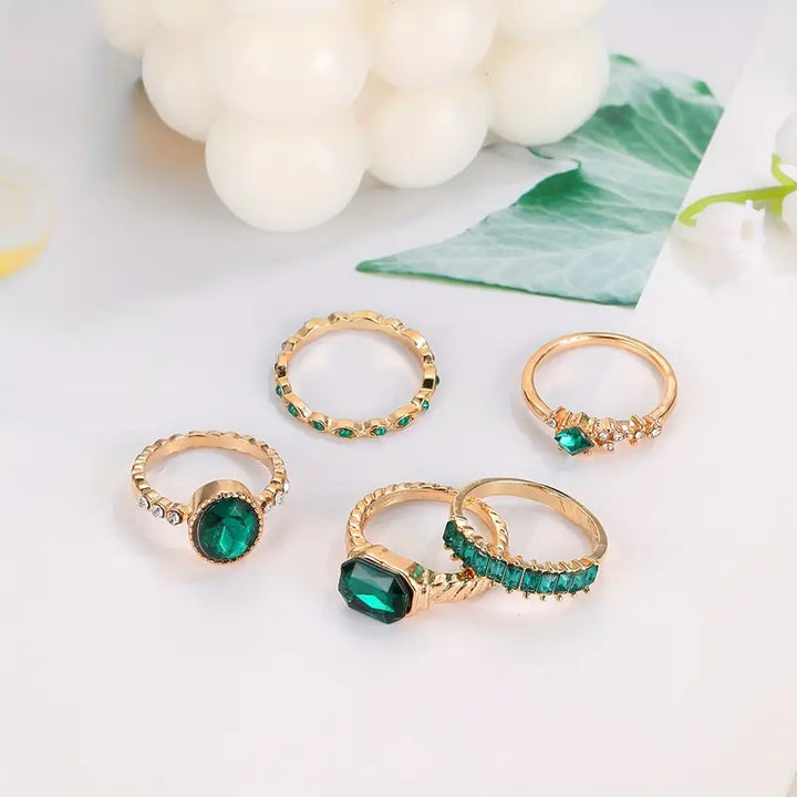 Conjunto de Anillos Exquisitos Zarina | Color oro