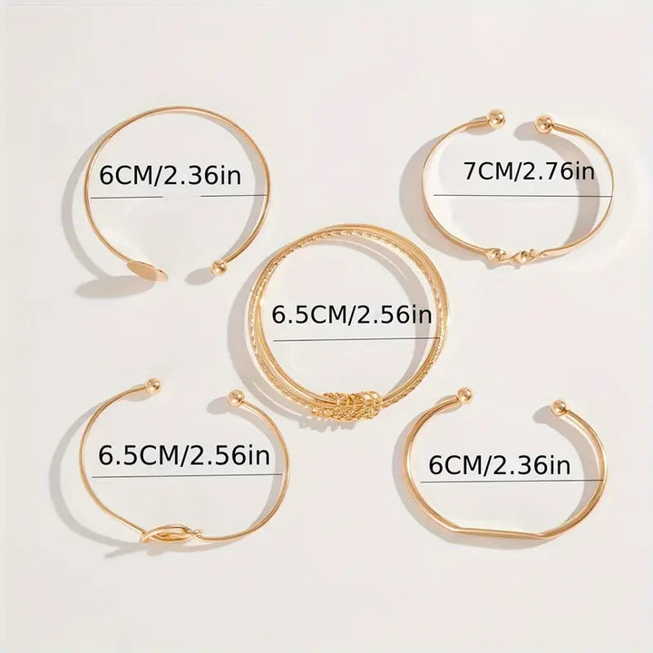 Conjunto de Pulseras de Color oro con Elegancia Sofisticada y Nudos