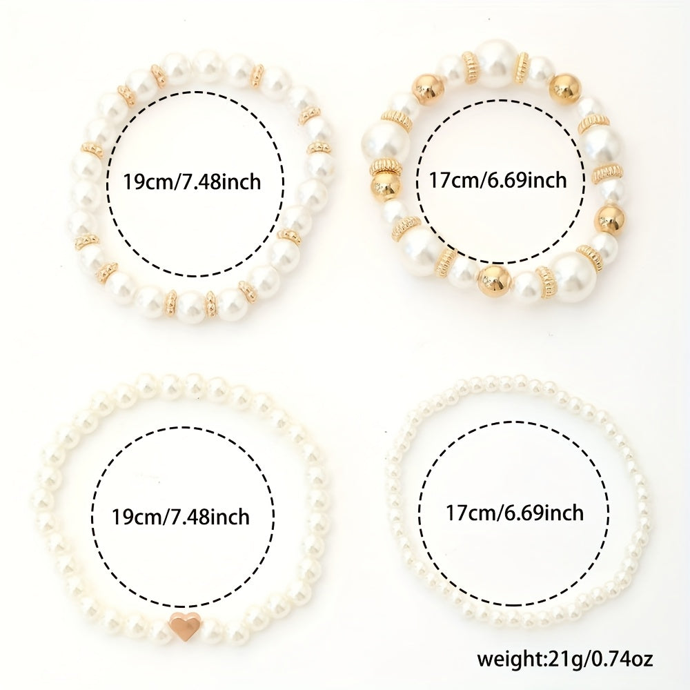 Conjunto de Pulseras de Corazón Elegantes