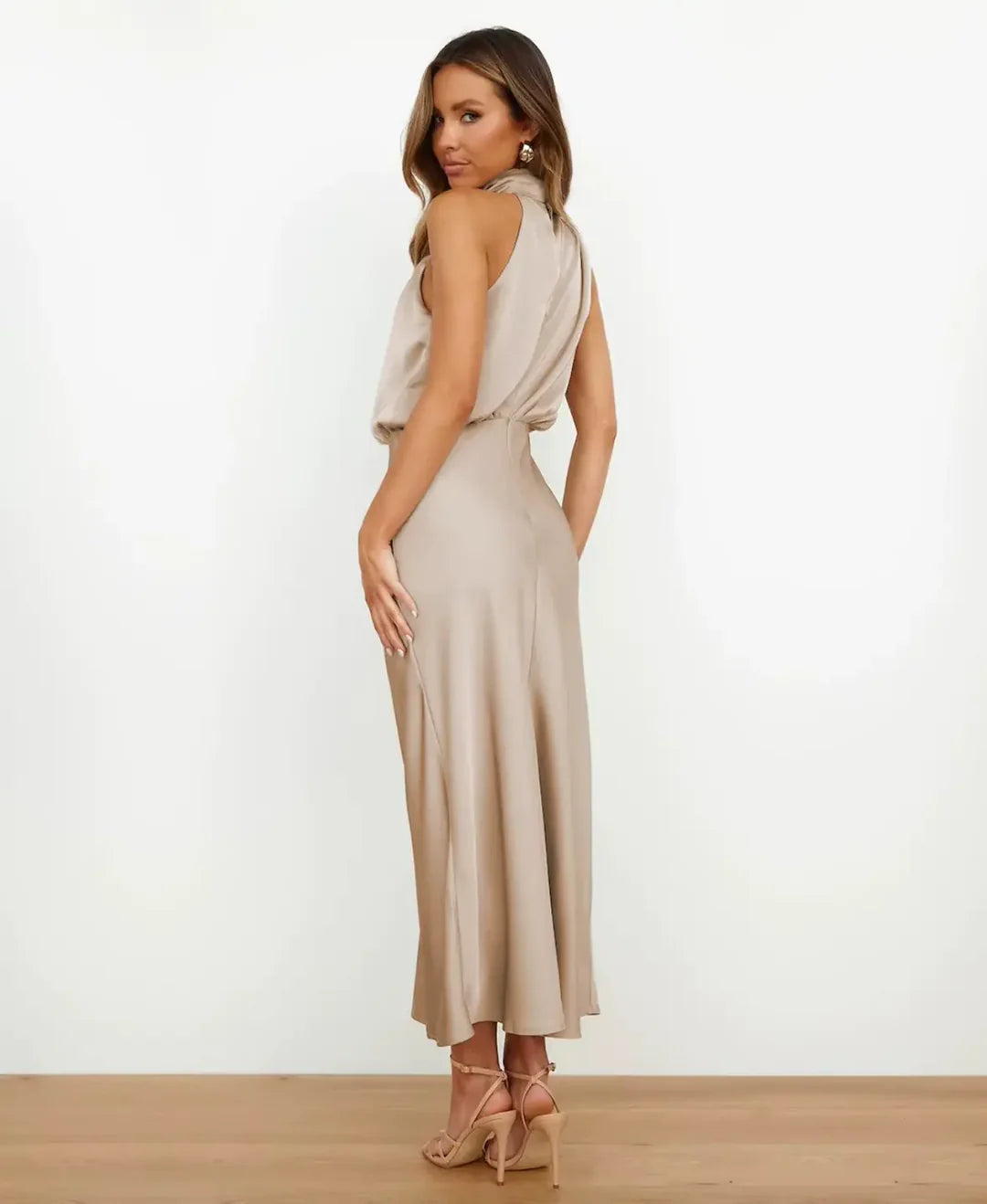 Elegant Midi Dress weddingguest dress (11)