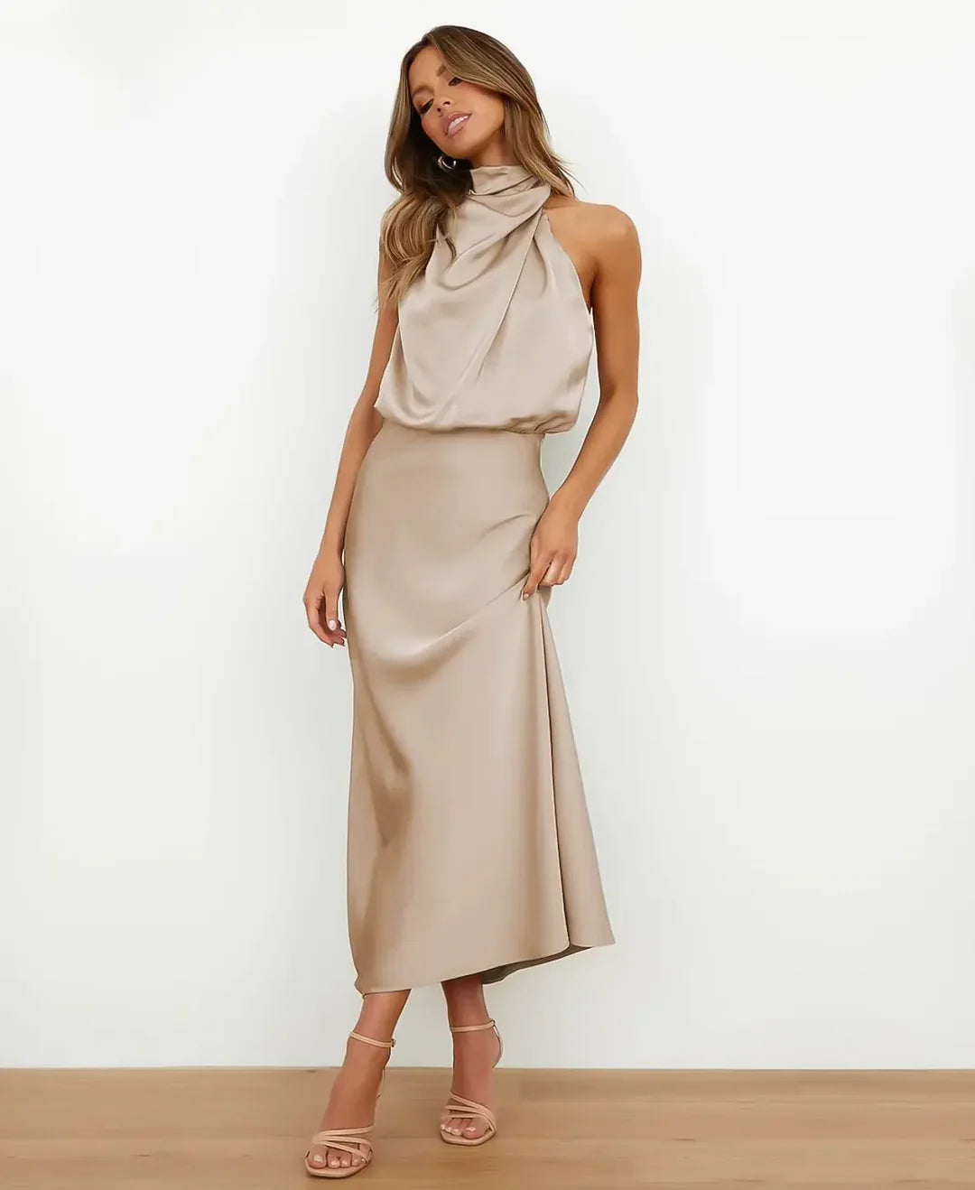 Elegant Midi Dress weddingguest dress (19)