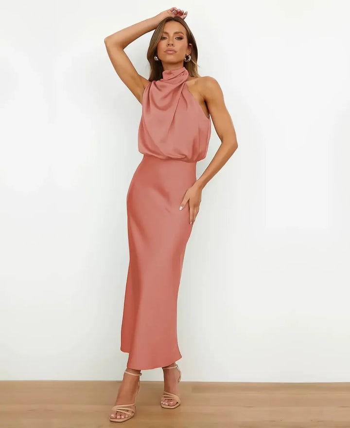 Elegant Midi Dress weddingguest dress (7)