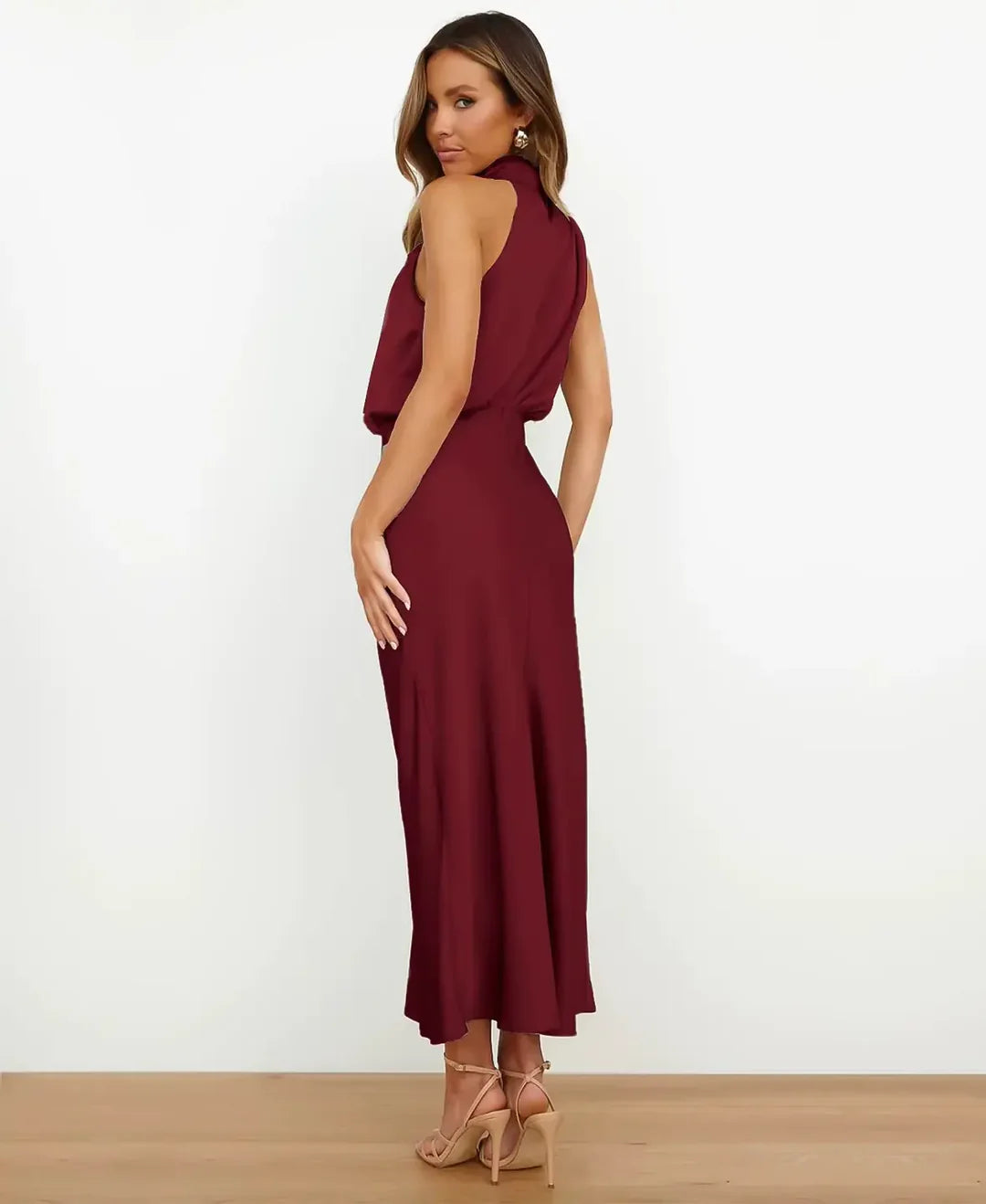 Elegant Midi Dress weddingguest dress en Vino