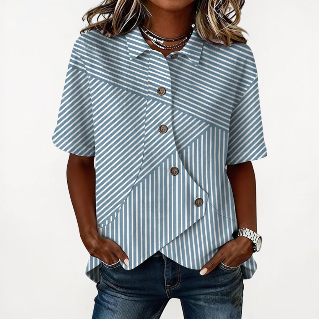 Elegante Camisa de Lino Clásica en Azul