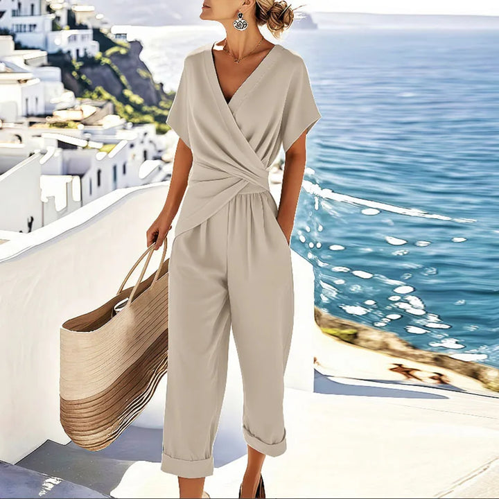 Elegante Conjunto Envolvente de Verano en Aprikose