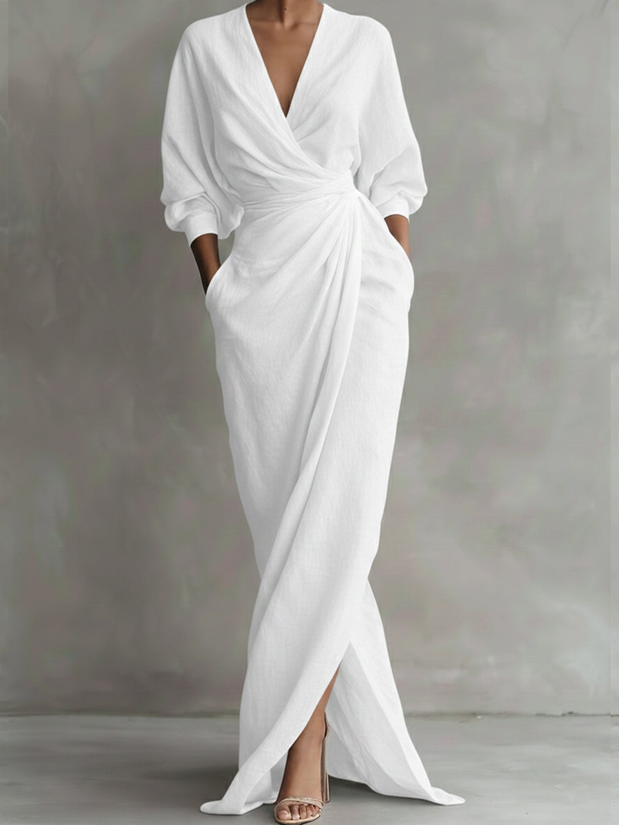 Elegante Vestido de Otoño en Blanco