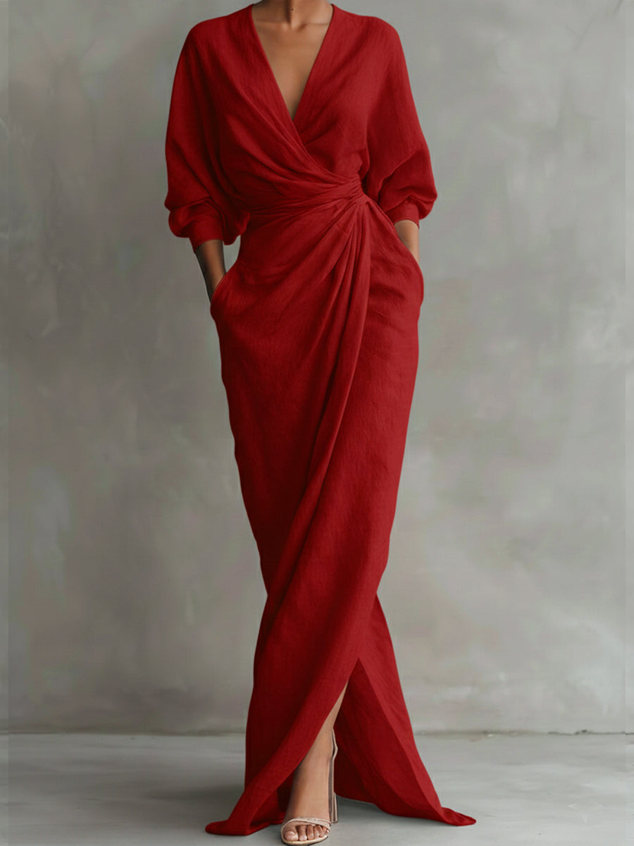 Elegante Vestido de Otoño en Rojo
