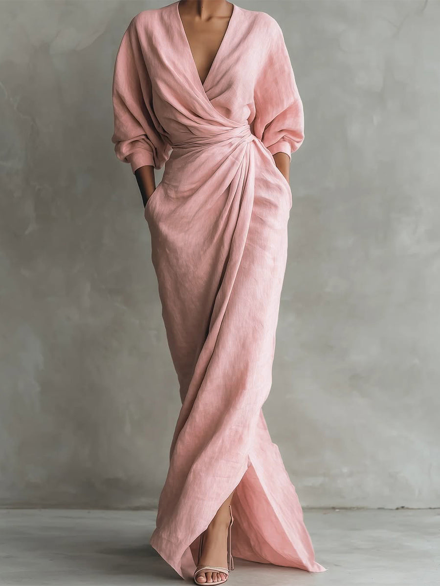 Elegante Vestido de Otoño en Rosa