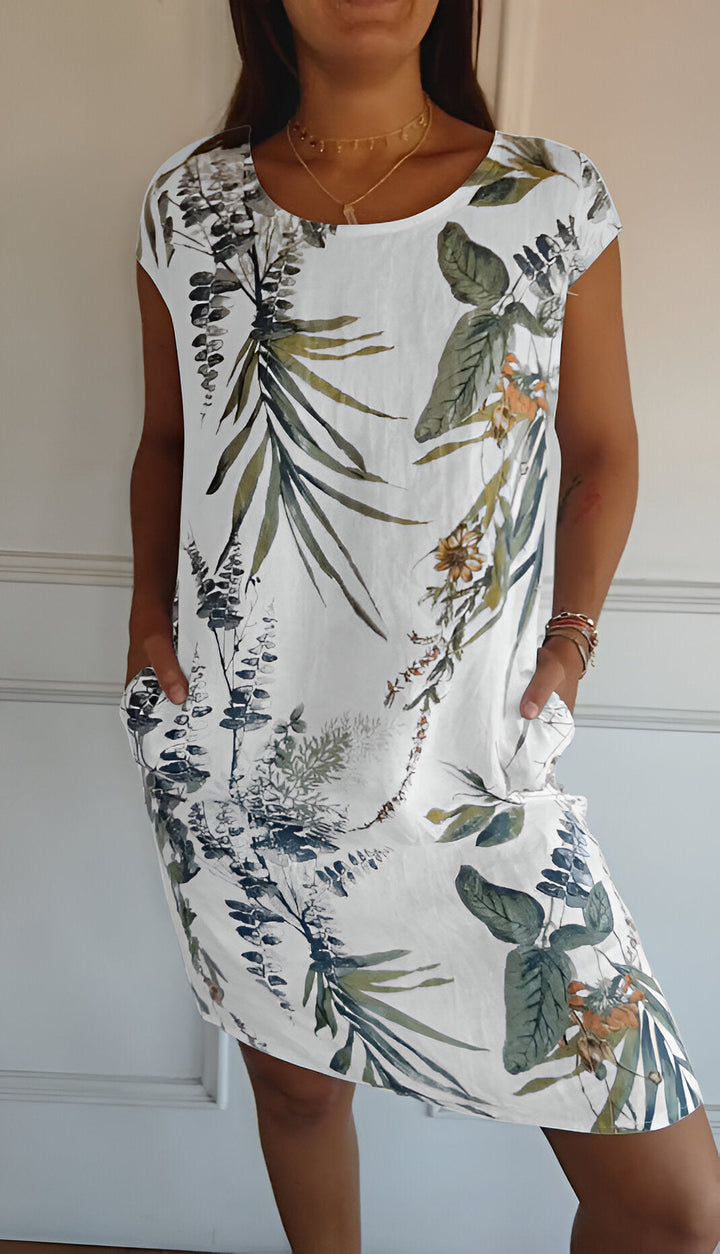 Elegante Vestido de Verano Maxi en Weiß und Grün