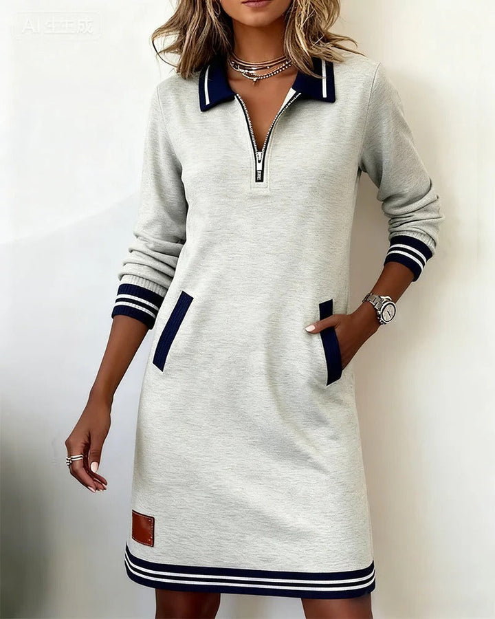 Elegante Vestido Otoñal para Mujer en Gris
