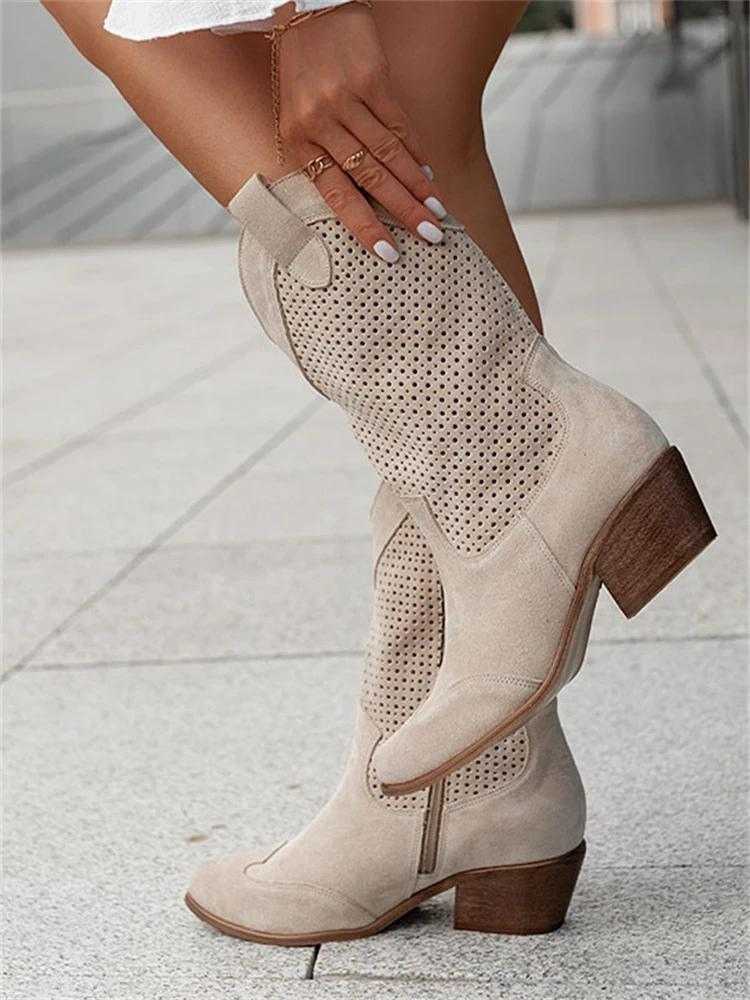 Elegantes Botas Bajas para Mujer en Caqui