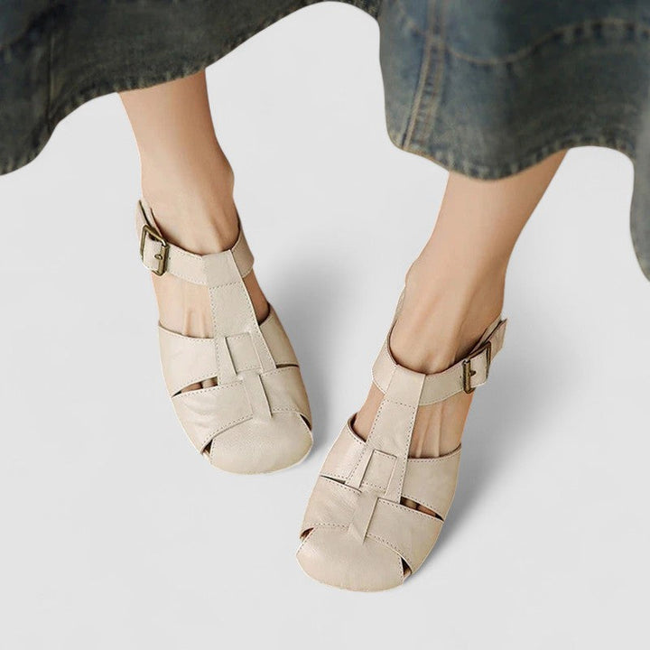 Elegantes Mary Jane Ortopédicos para Mujer en Beige