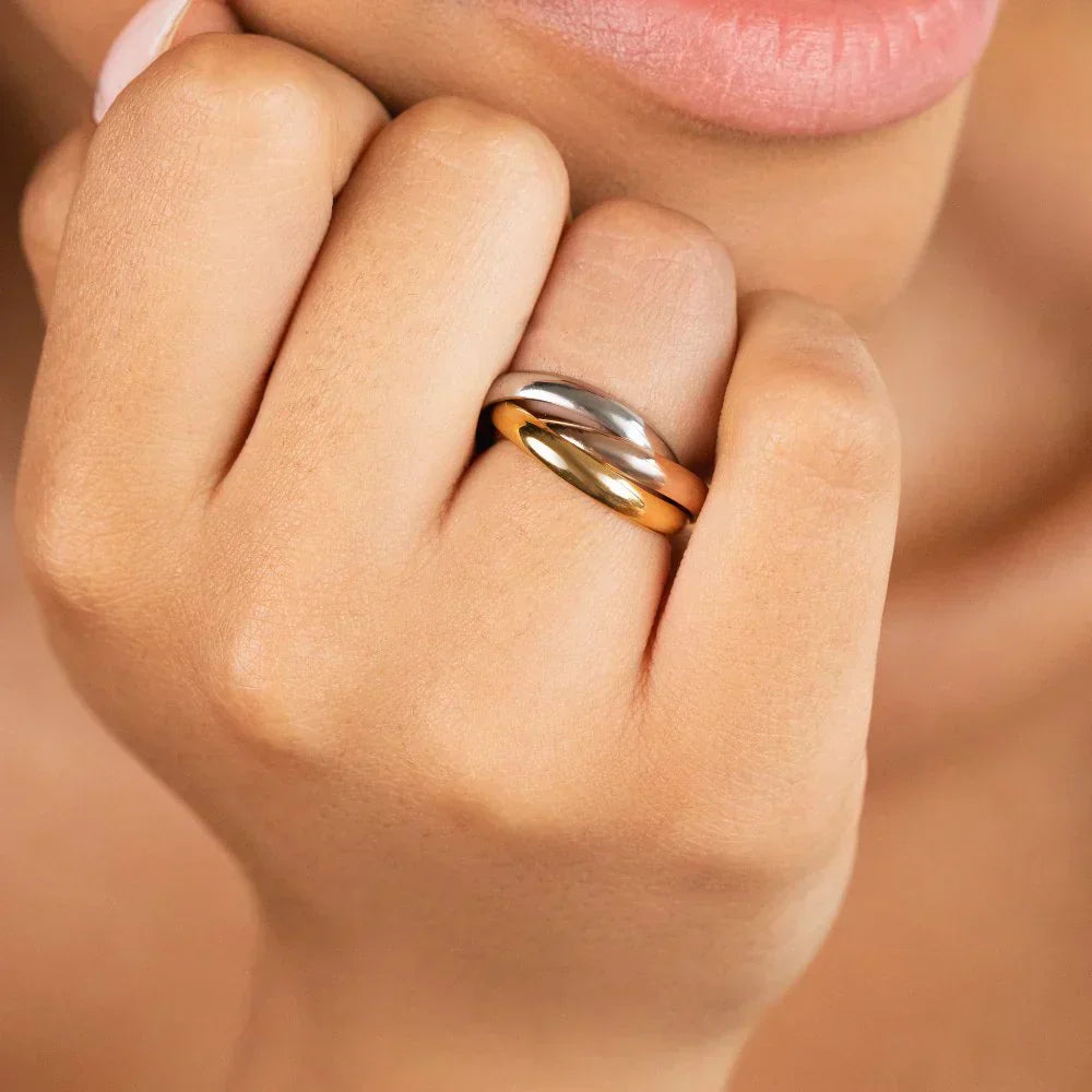 Trinity Verschlungener Anillo Color oro y Color plata