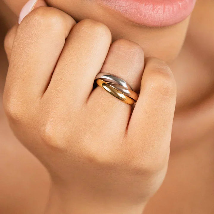 Trinity Verschlungener Anillo Color oro y Color plata