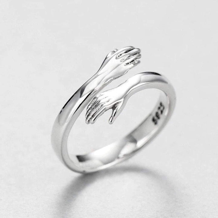 Anillo de Abrazo Color plata con Ajuste Personalizable